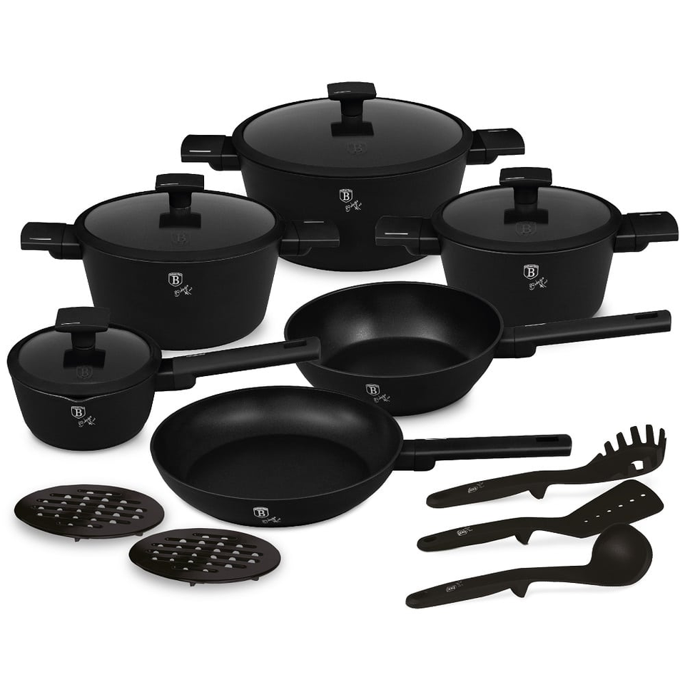15 pcs cookware set Berlinger haus BH8198 Matte Black