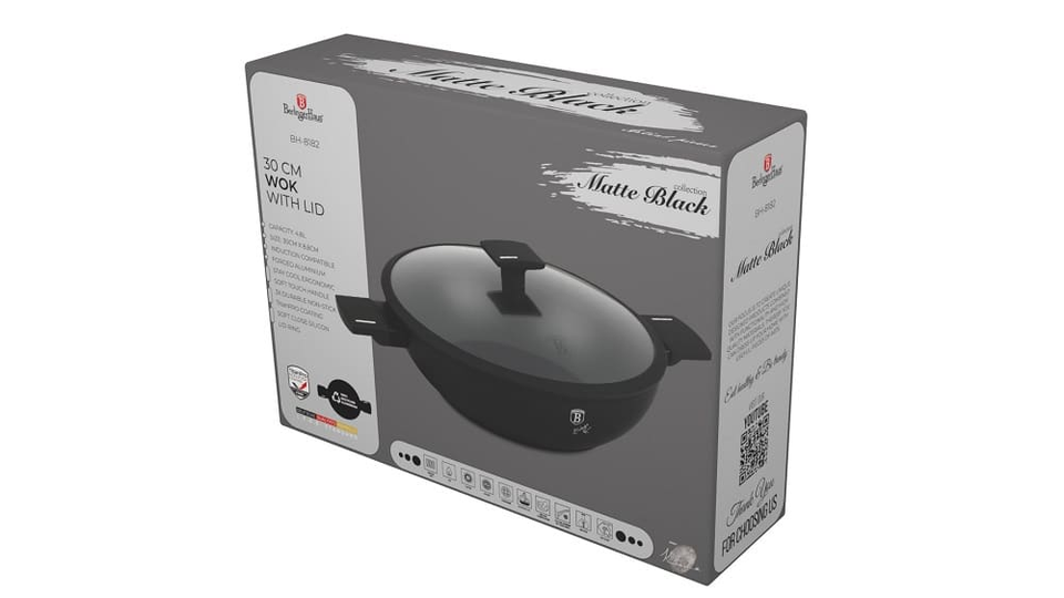 Wok with lid, 30 cm Berlinger Haus BH8182 Matte Black