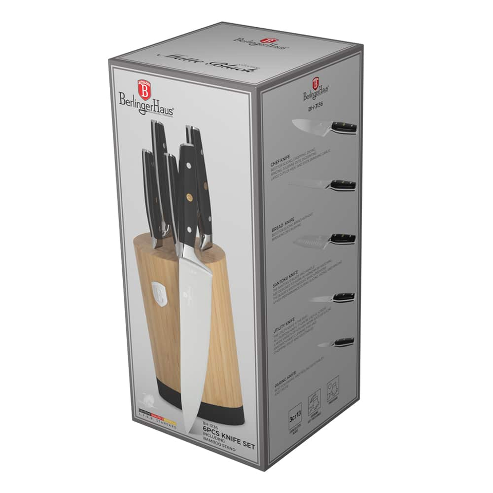 6 pcs knife set Berlinger Haus BH3136 Matte Black