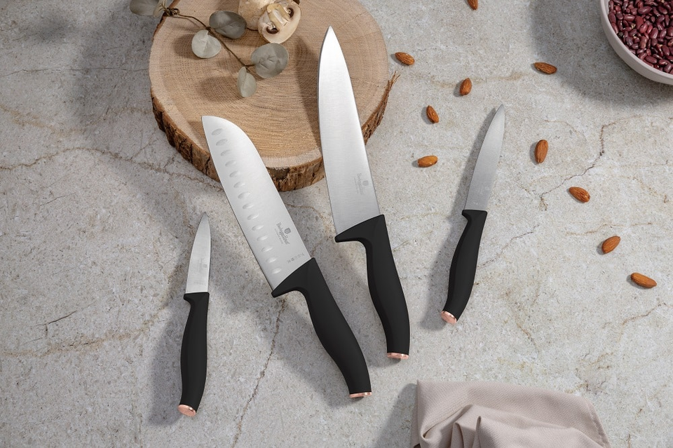 4 pcs knife set, Berlinger Haus BH2956 Black Rose