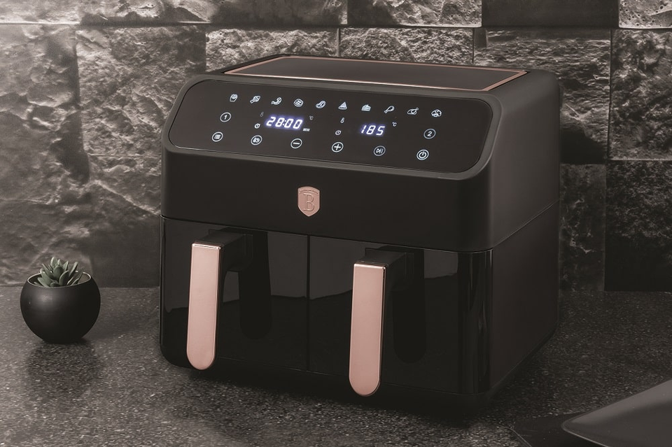 Dual basket air fryer, 4+4L Berlinger Haus BH9659 Black Rose