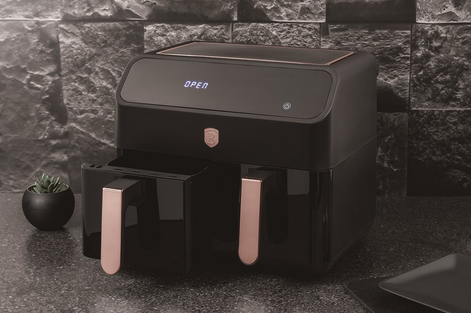 Dual basket air fryer, 4+4L Berlinger Haus BH9659 Black Rose