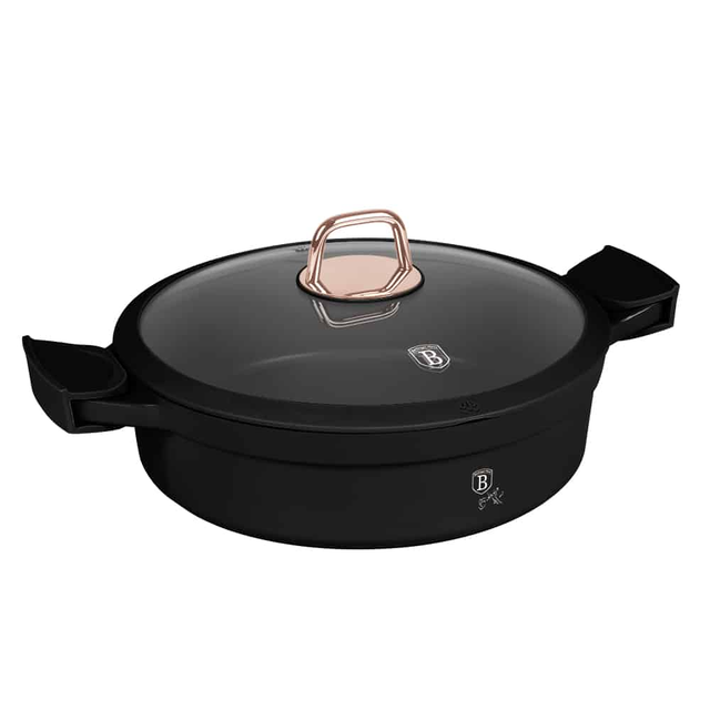 Shallow pot with lid,28 cm Berlinger Haus BH1455 Black Rose