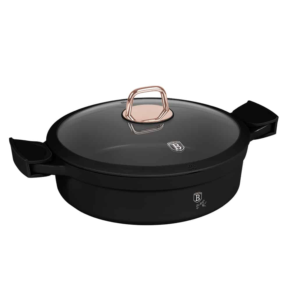 Shallow pot with lid,28 cm Berlinger Haus BH1455 Black Rose