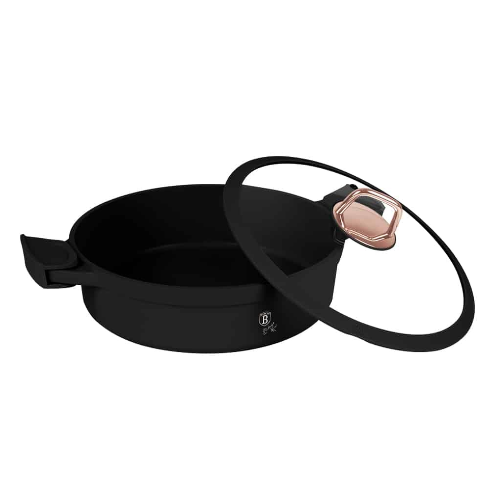 Shallow pot with lid,28 cm Berlinger Haus BH1455 Black Rose