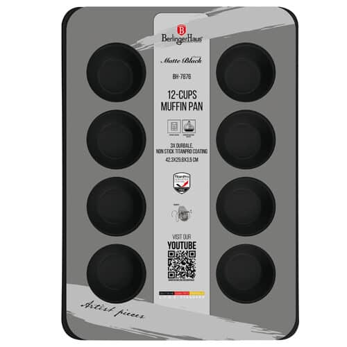 12 cups muffin pan Berlinger Haus BH7876 Matte Black