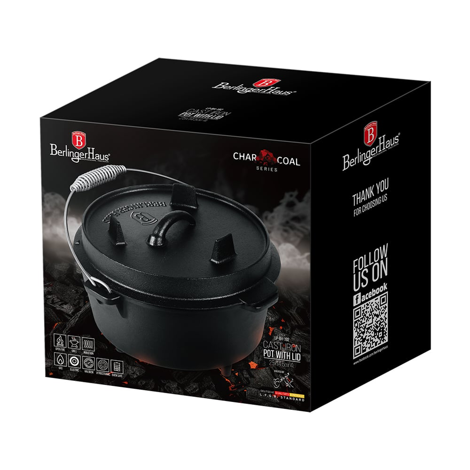 Dutch oven pot with lid,25 cm,cast iron Berlinger Haus LP192