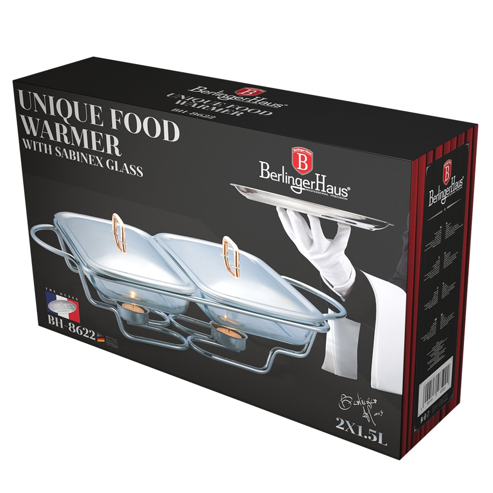 Food warmer, rectlange, 2x1,5L Berlinger Haus BH8622