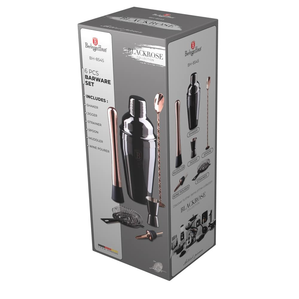 6 pcs bareware set,Berlinger Haus BH8545 Black Rose