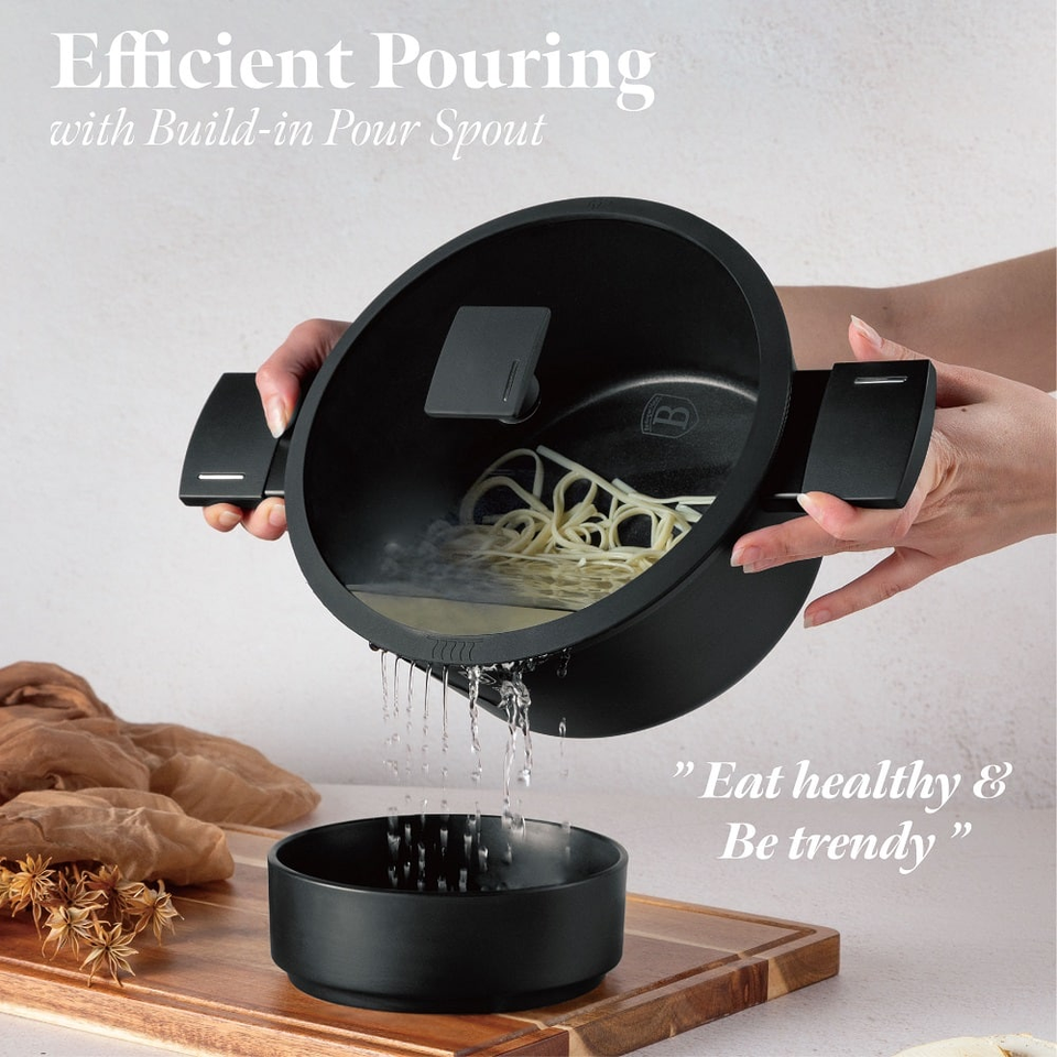 Casserole with lid, 24 cm,Berlinger Haus BH8188 Matte Black