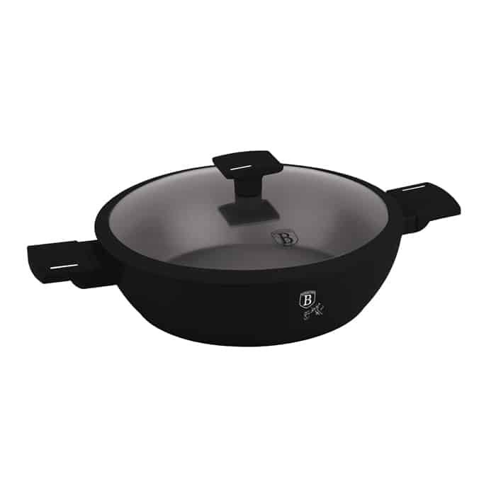 Shallow pot with lid,28 cm,Berlinger Haus BH8185,Matte Black