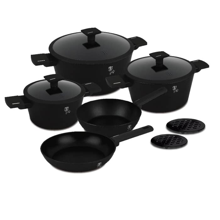 10 pcs cookware set,Berlinger Haus BH8197,Matte Black