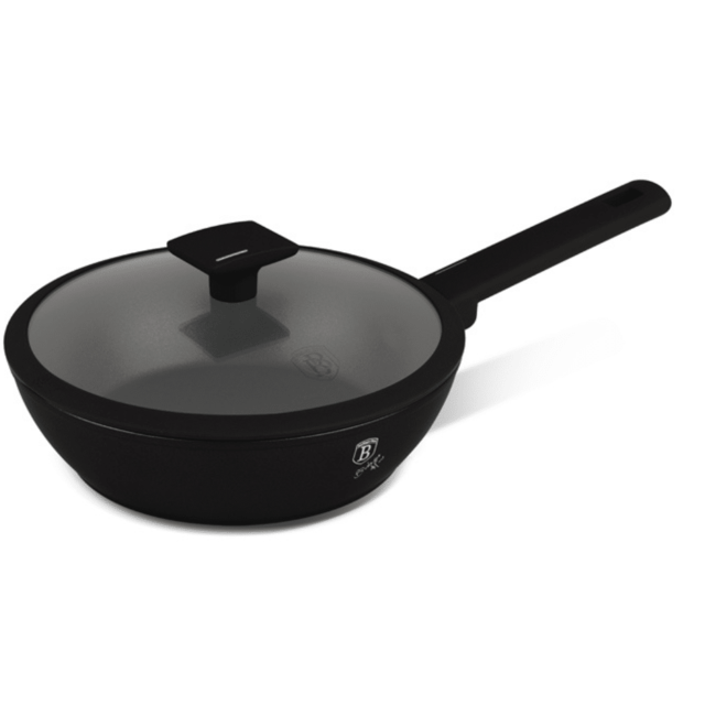 Deep frypan with lid, 24 cm,Berlinger Haus 8179 Matte Black