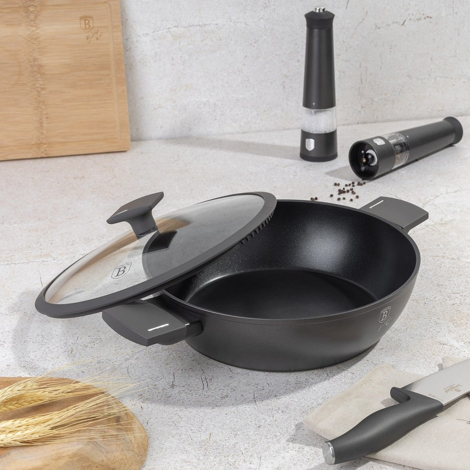 Shallow pot with lid, 28 cm Berlinger Haus BH8128 anthracite
