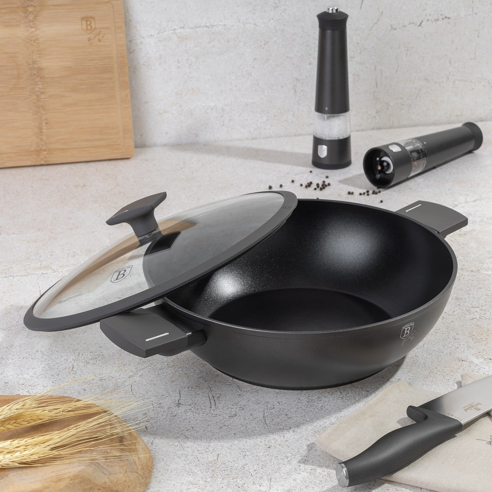Wok with lid, 30 cm Berlinger Haus BH8125 anthracite