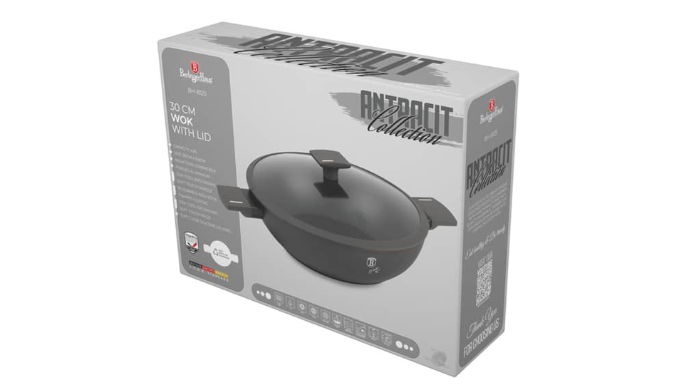 Wok with lid, 30 cm Berlinger Haus BH8125 anthracite