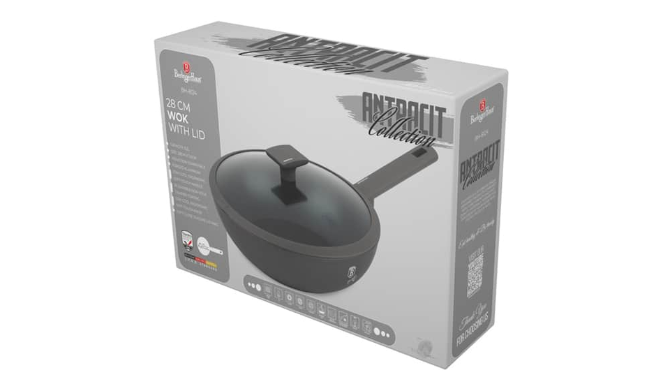 Wok with lid, 28 cm Berlinger Haus BH8124 anthracite