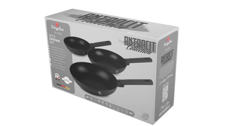 3 pcs frypan set Berlinger Haus BH8138 anthracite