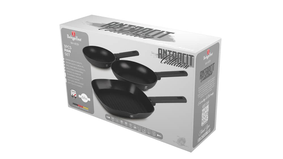 3 pcs frypan set Berlinger Haus BH8139 anthracite