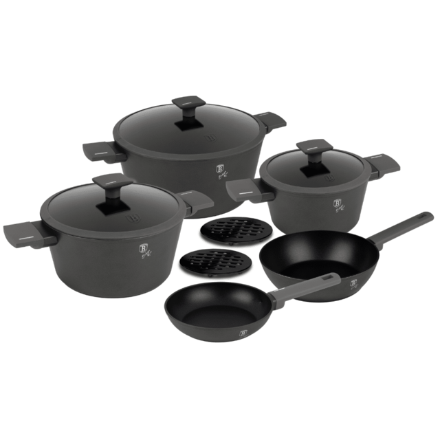 10 pcs kitchen cookware set Berlinger Haus BH8140 anthracite