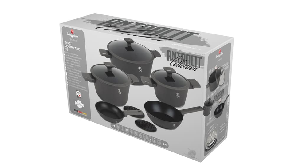 10 pcs kitchen cookware set Berlinger Haus BH8140 anthracite