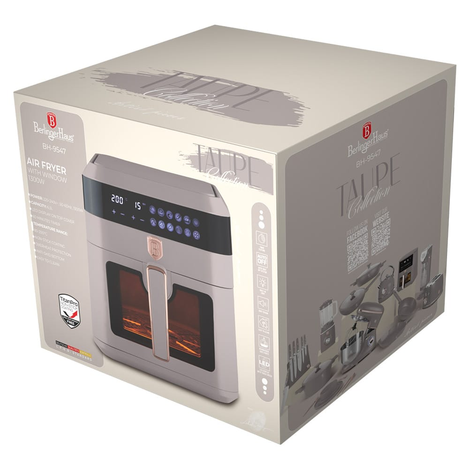 Air fryer, 6,3 L, visible window Berlinger Haus BH9547 Taupe