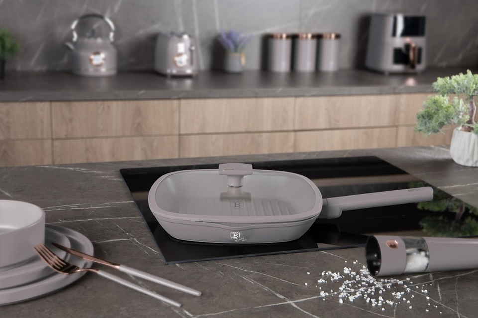 Grill pan with lid, 28 cm Berlinger Haus BH8097 Taupe