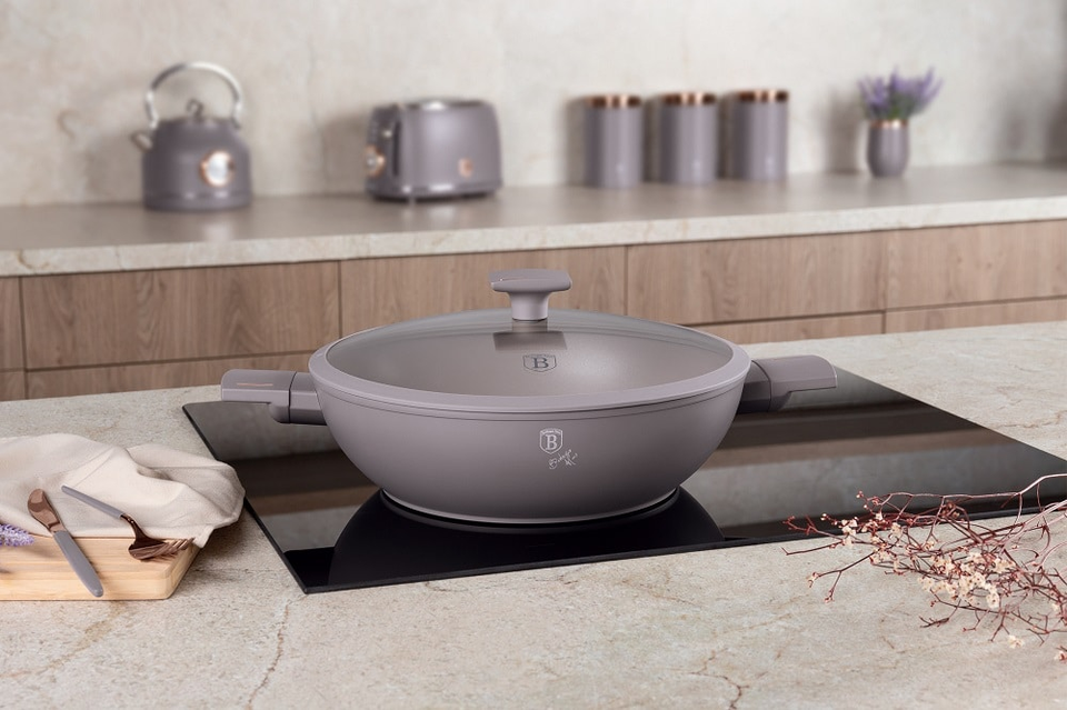 Casserole Wok with lid, 30 cm Berlinger Haus BH8095 Taupe
