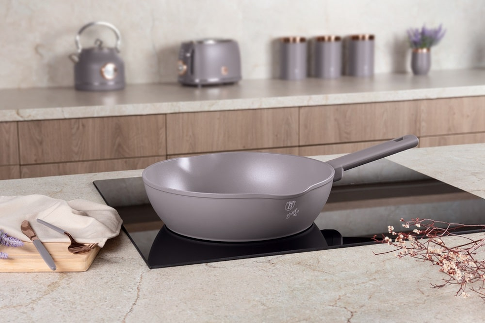 Deep frypan with 2 mouth, 28 cm Berlinger Haus BH8091 Taupe