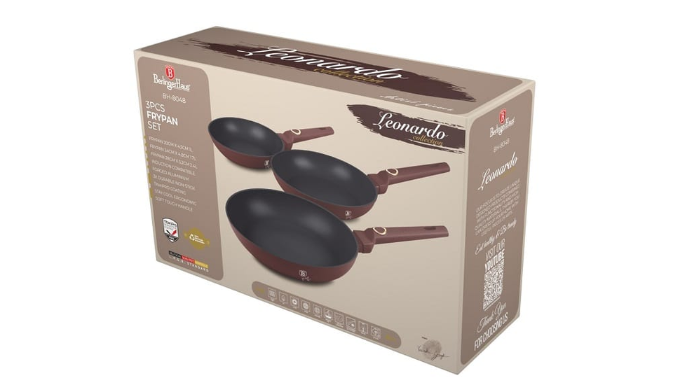 3 pcs frypan set Berlinger Haus BH8048 Leonardo
