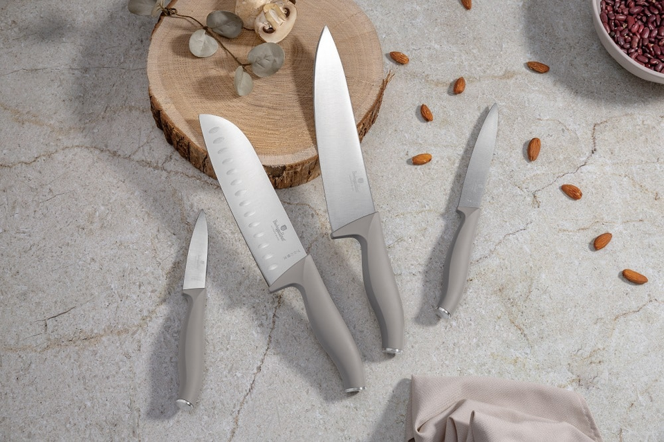 4 pcs knife set Berlinger Haus BH2960 matt taupe