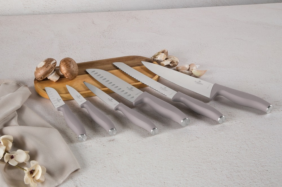 6 pcs knife set Berlinger Haus BH2953 matt taupe
