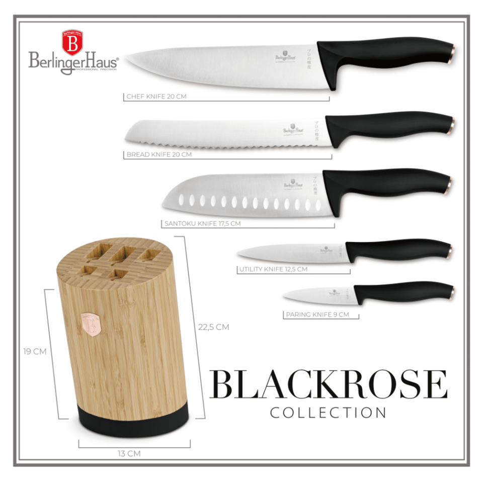 Berlinger Haus BH2752 6-Piece Knife Set with Bamboo Stand