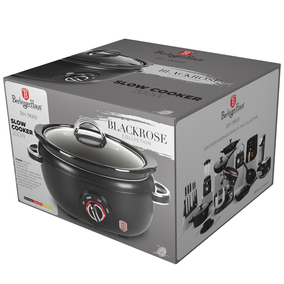 3.5L Black-Rose Gold Slow Cooker Berlinger Haus BH9669