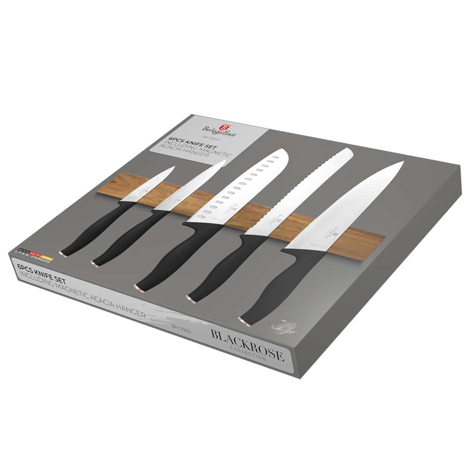 6-Piece Knife Set with Acacia Wood Hanger BH 2942