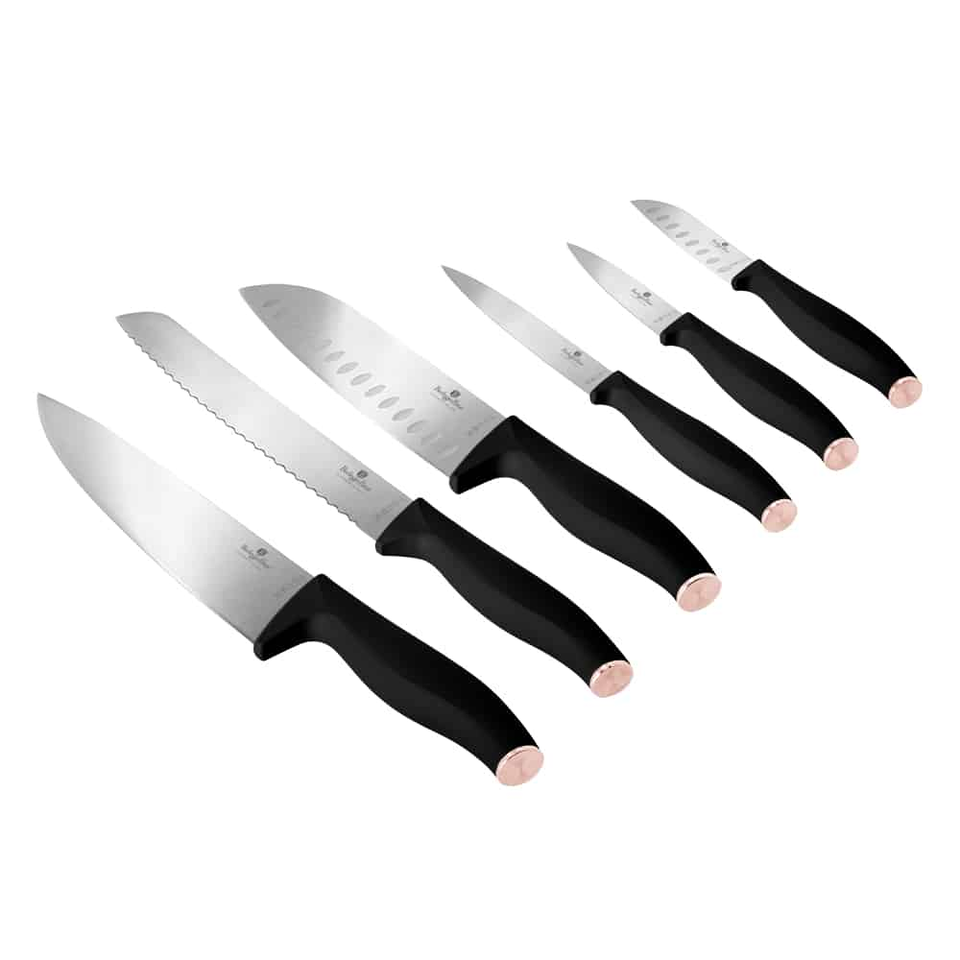 Elegant 6Piece Black Rose Knife Set Berlinger Haus BH 2949