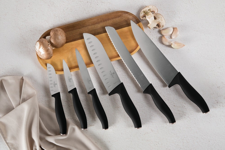 Elegant 6Piece Black Rose Knife Set Berlinger Haus BH 2949