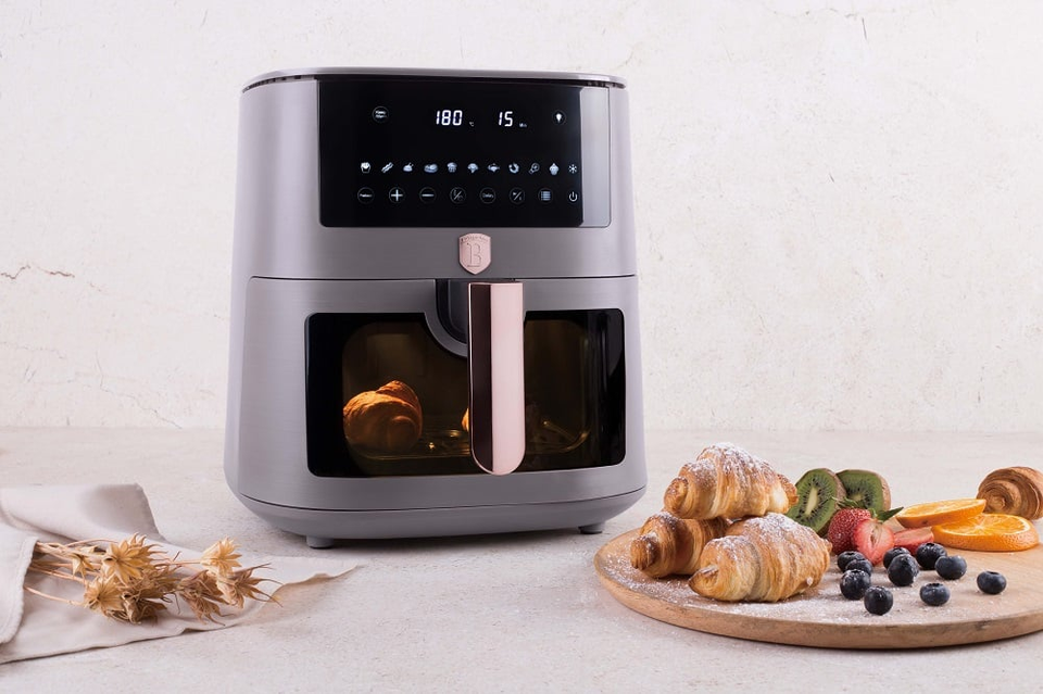 8L Air Fryer with Window Matt Taupe Berlinger Haus BH9608