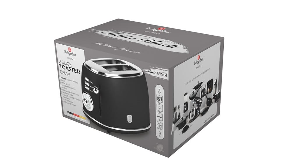 Elegant Matte Black Toaster Berlinger Haus BH9642
