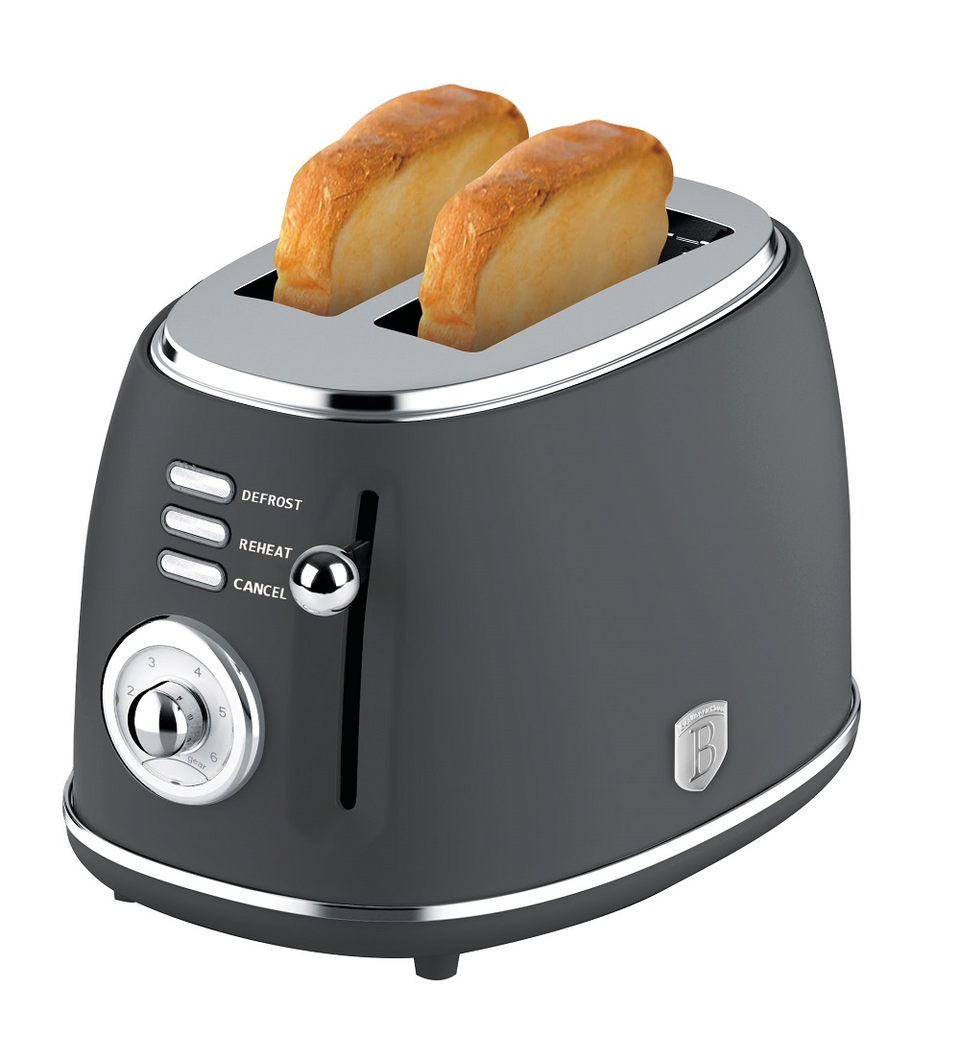 Sleek Matt Anthracite Toaster Berlinger Haus BH 9643