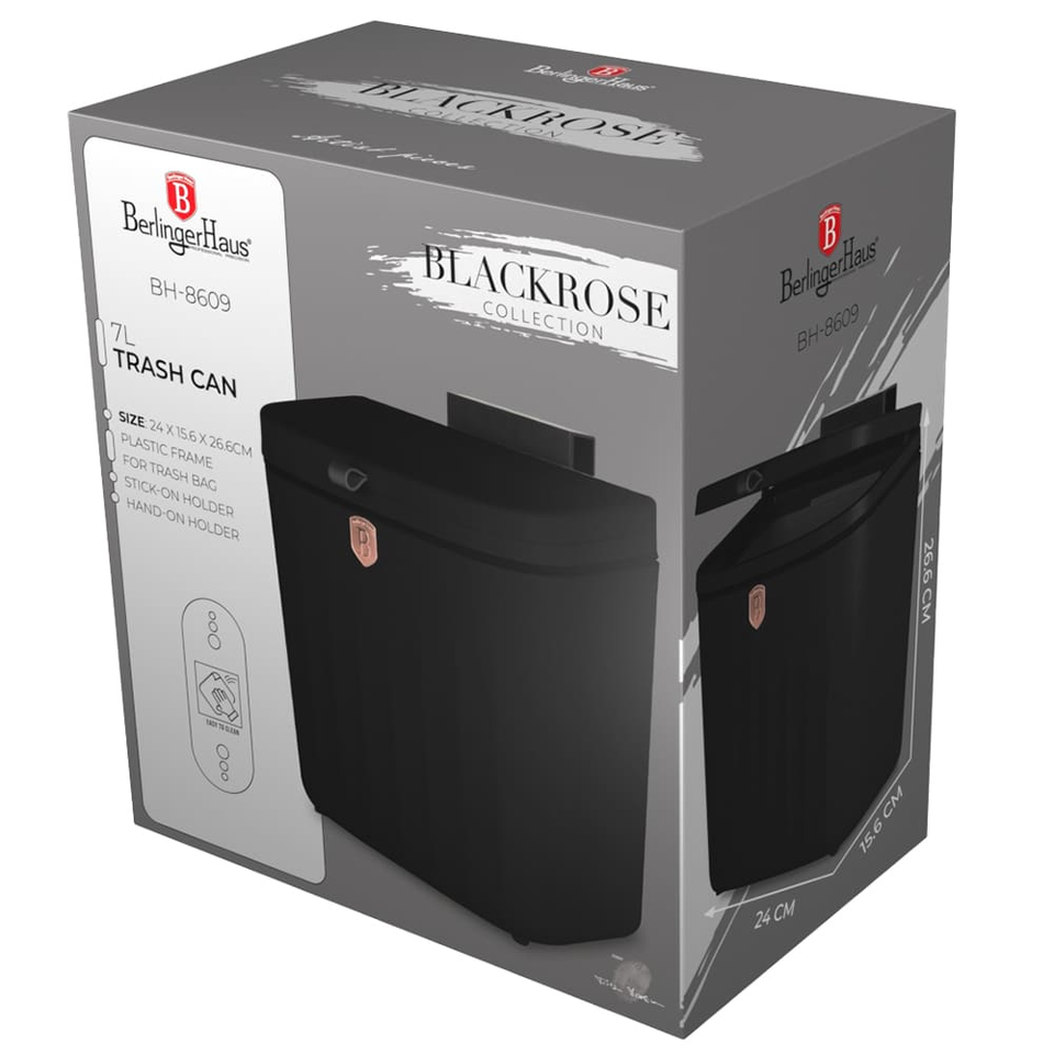 Waste bin,Berlinger Haus BH8609 black rose gold