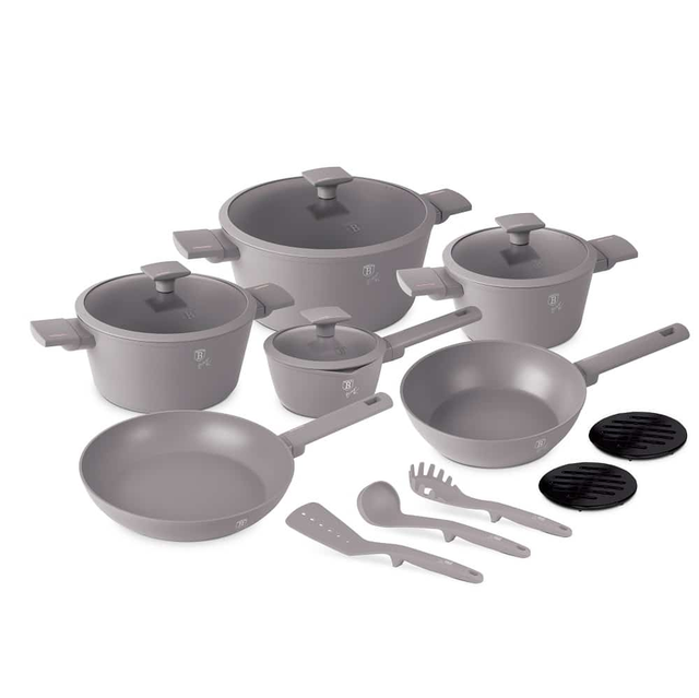 15 pcs cookware set,Berlinger Haus BH8111, Taupe Collection