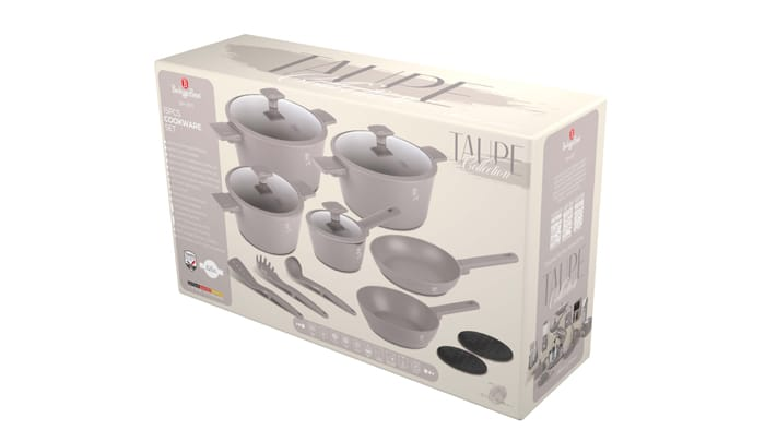 15 pcs cookware set,Berlinger Haus BH8111, Taupe Collection
