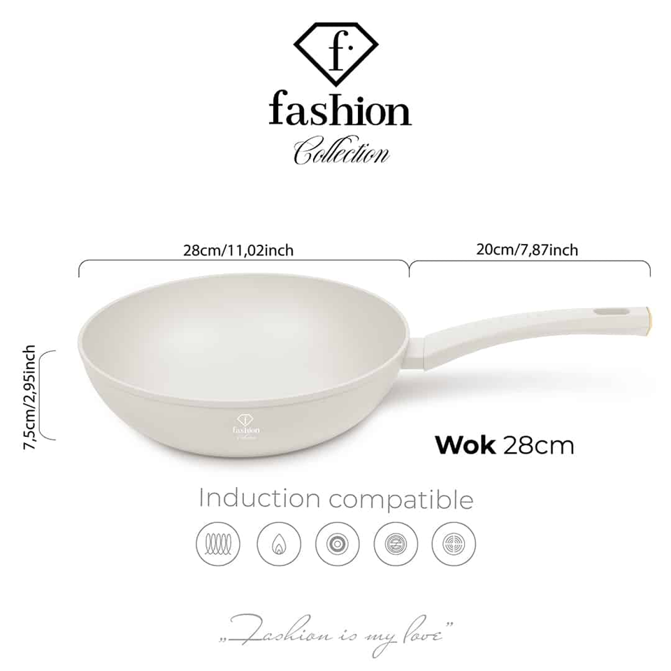 Wok 28 cm FTV0062 Matte Cream Gold | Berlinger Haus Fashion