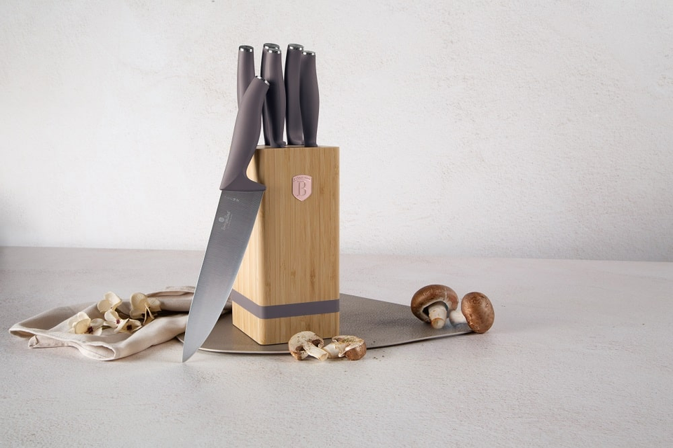 6 pcs knife set with BAMBOO stand Berlinger Haus BH 2974