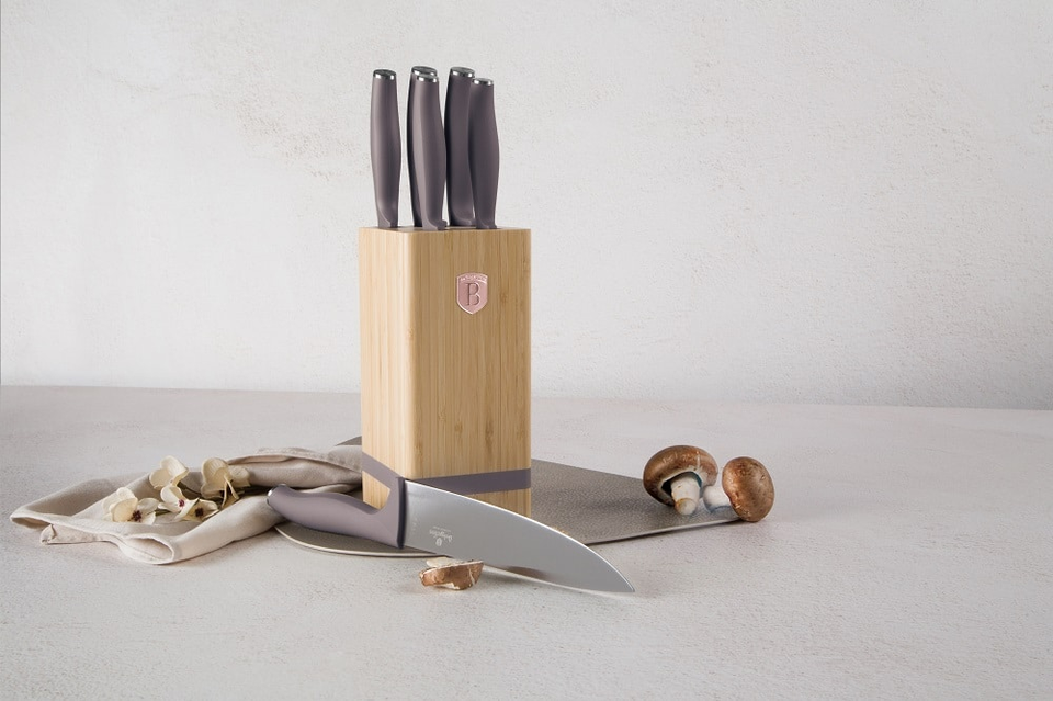 6 pcs knife set with BAMBOO stand Berlinger Haus BH 2974