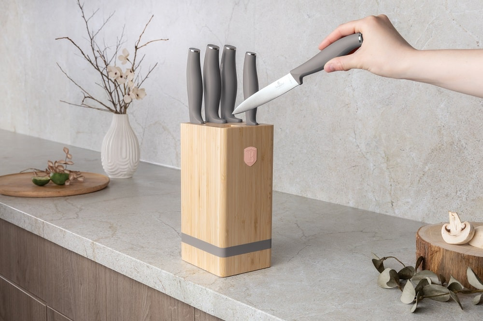 6 pcs knife set with BAMBOO stand Berlinger Haus BH 2974