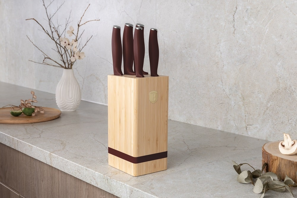 6 pcs knife set with BAMBOO stand Berlinger Haus BH 2972