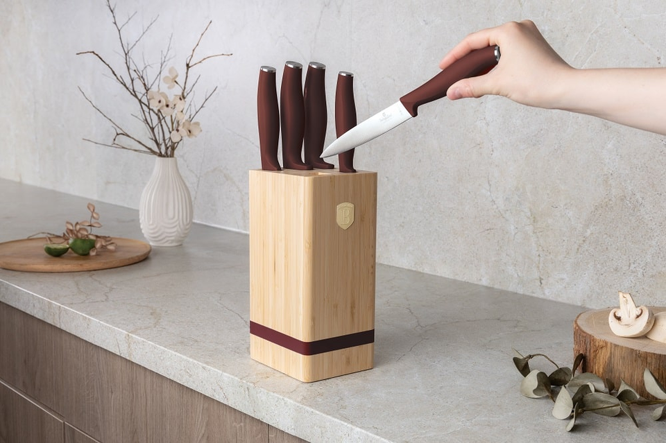 6 pcs knife set with BAMBOO stand Berlinger Haus BH 2972