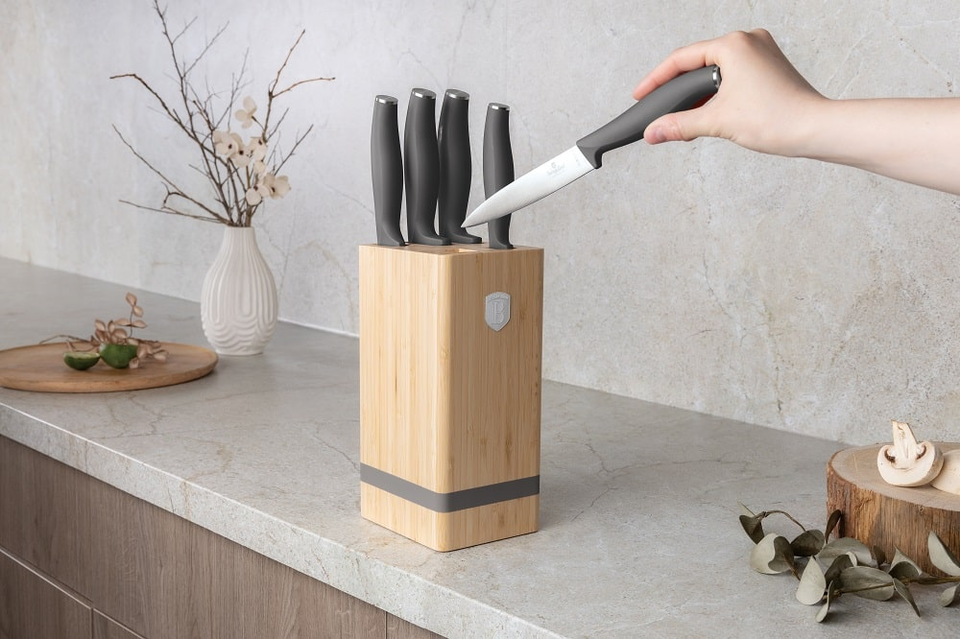 6 pcs knife set with BAMBOO stand Berlinger Haus BH 2968